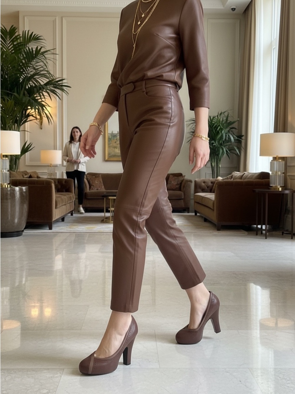 Bottega Veneta Brown Leather Platform Pumps